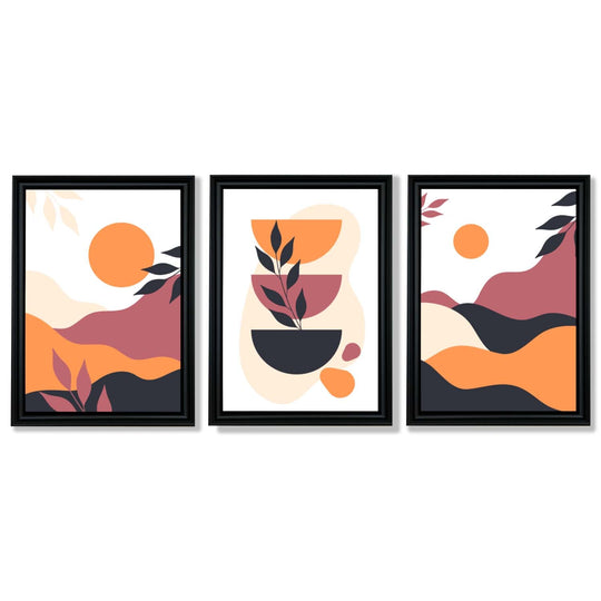 Boho Kunsttrykk Sett Med 3 Innrammede Bilder 16