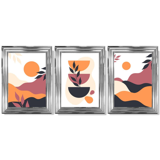 Boho Kunsttrykk Sett Med 3 Innrammede Bilder 9