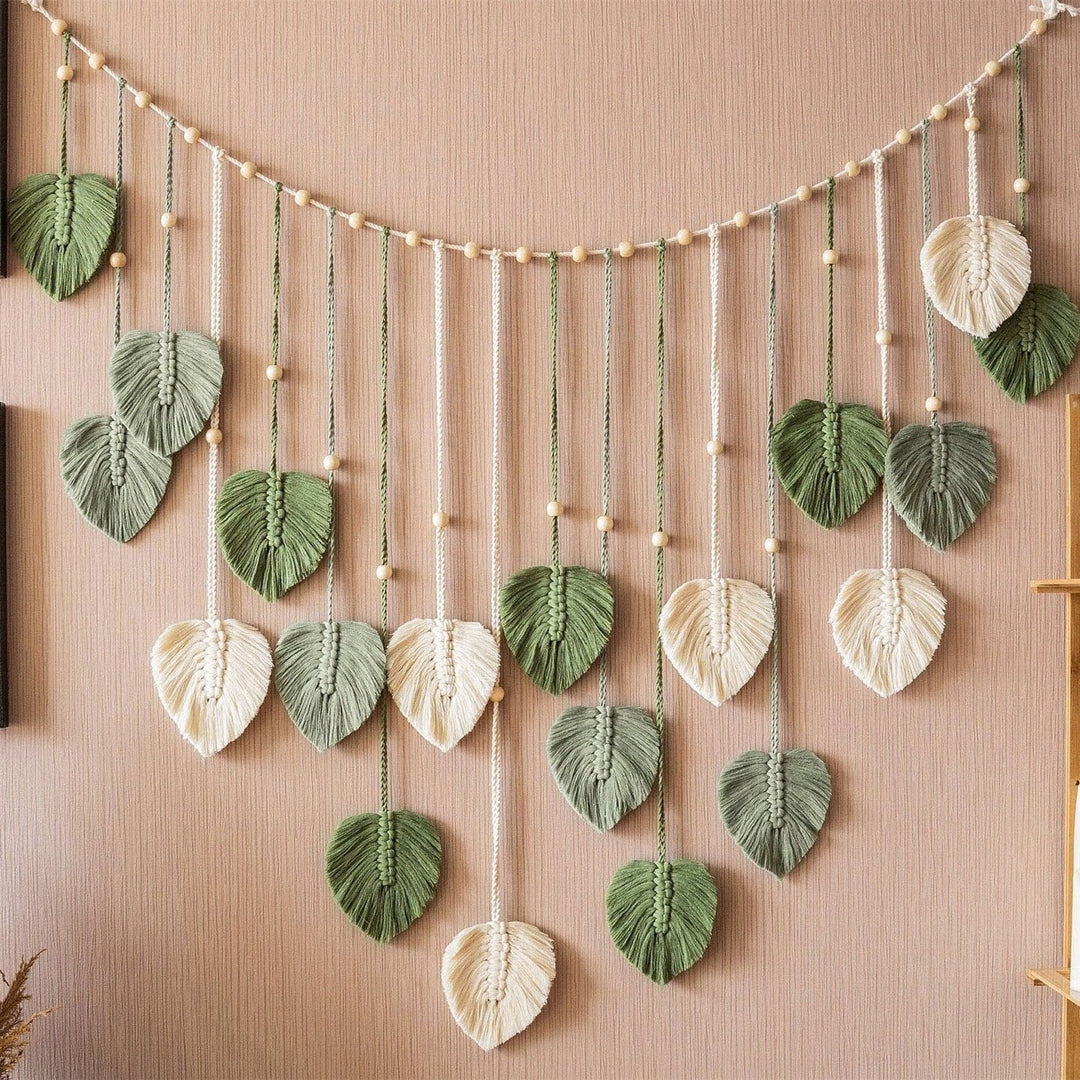 Boho Macrame Leaves Garland for Home Decor 1