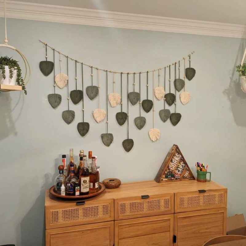 Boho Macrame Leaves Garland for Home Decor 7