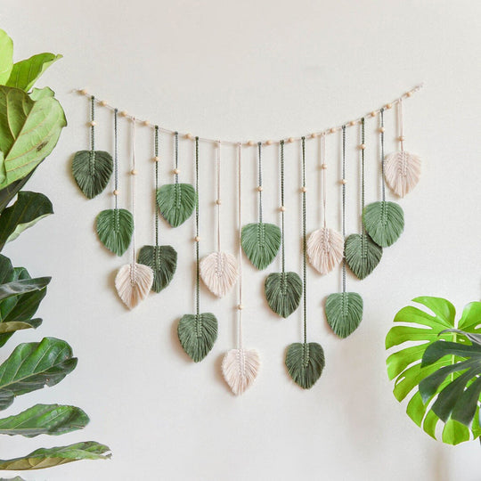 Boho Macrame Leaves Garland for Home Decor 8