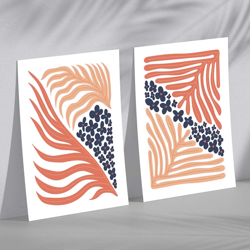 Boho Rammesett med Fargerike Kunsttrykk til Innredning 2