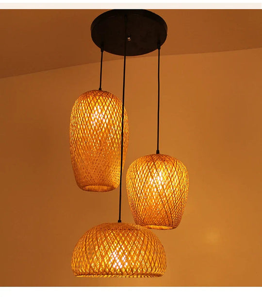 Boho Rotan Hengelampe for Stue og Soverom 2