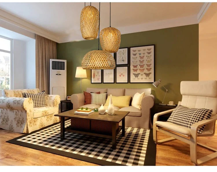 Boho Rotan Hengelampe for Stue og Soverom 7