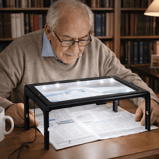 Bordforstørrelsesglass med LED-belysning Håndfri Design 0