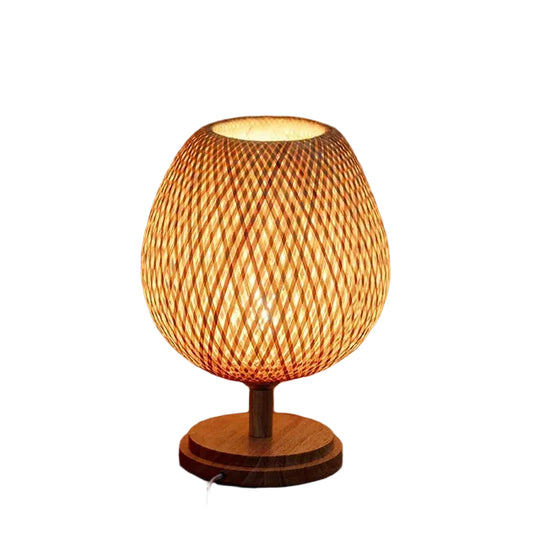 Bordlampe i Bambus med Vintage Stil 0