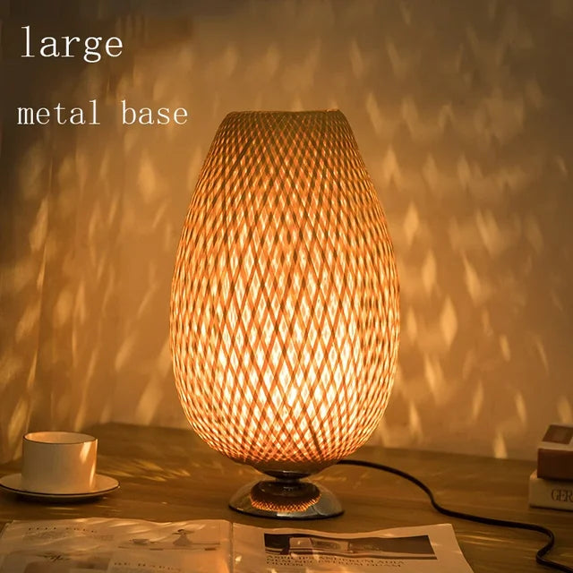 Bordlampe i Bambus med Vintage Stil 11