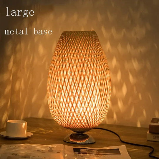 Bordlampe i Bambus med Vintage Stil 11