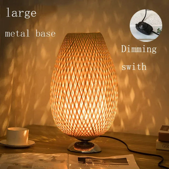 Bordlampe i Bambus med Vintage Stil 3