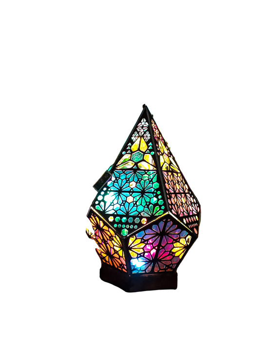 Bordlampe i Bohemsk Stil med Stjernemønster 0