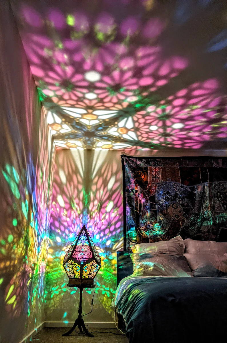 Bordlampe i Bohemsk Stil med Stjernemønster 7