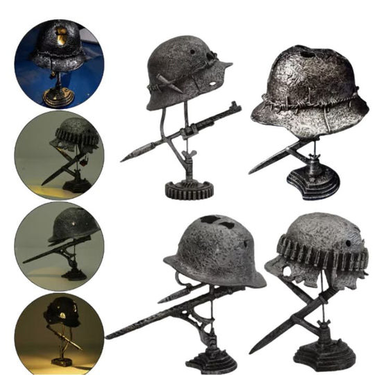 Bordlampe i Vintage Stålhjelm Stil 6