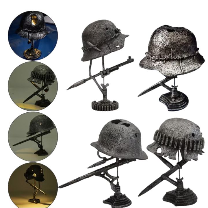 Bordlampe i Vintage Stil med Hjelm Design 1