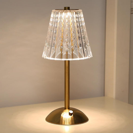Bordlampe med Gullkrystall og Berøringskontroll 6