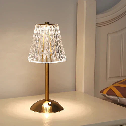 Bordlampe med Gullkrystall og Berøringskontroll 7