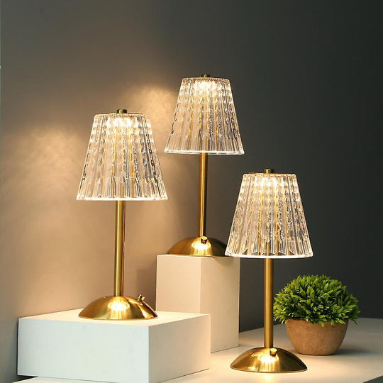 Bordlampe med Gullkrystall og Berøringskontroll 8