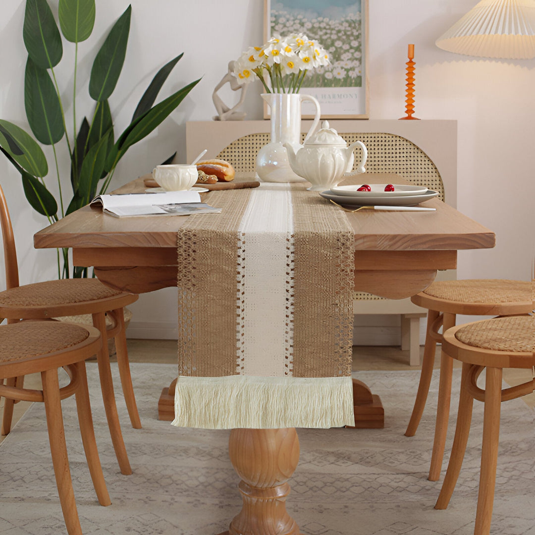 Bordløper Boho Stil med Makrame Detaljer 2