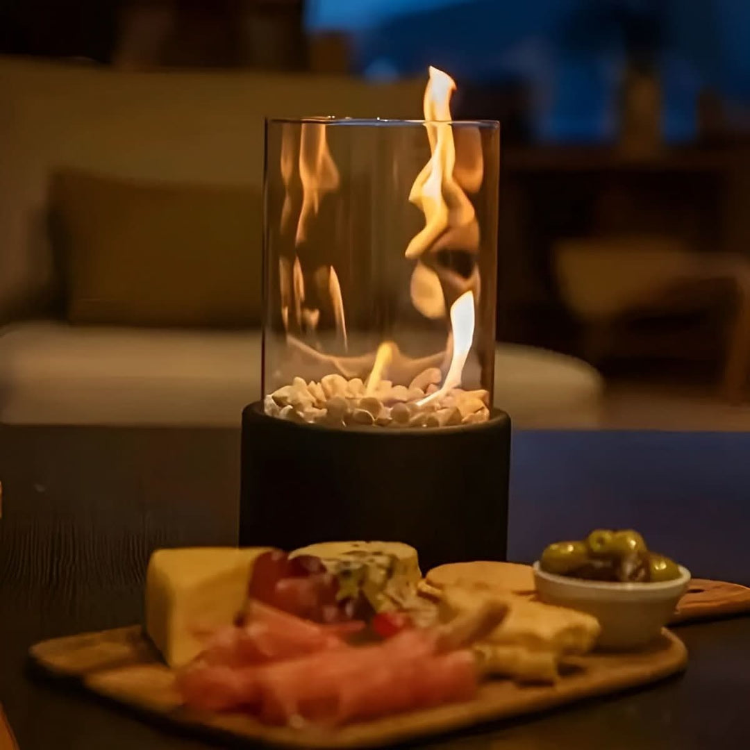 Bordpeis SleekFlame Moderne Design Bærbar med Glasshus 1