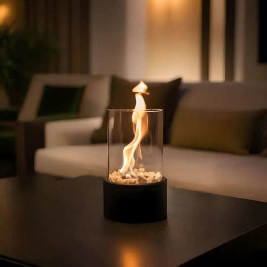 Bordpeis SleekFlame Moderne Design Bærbar med Glasshus 2