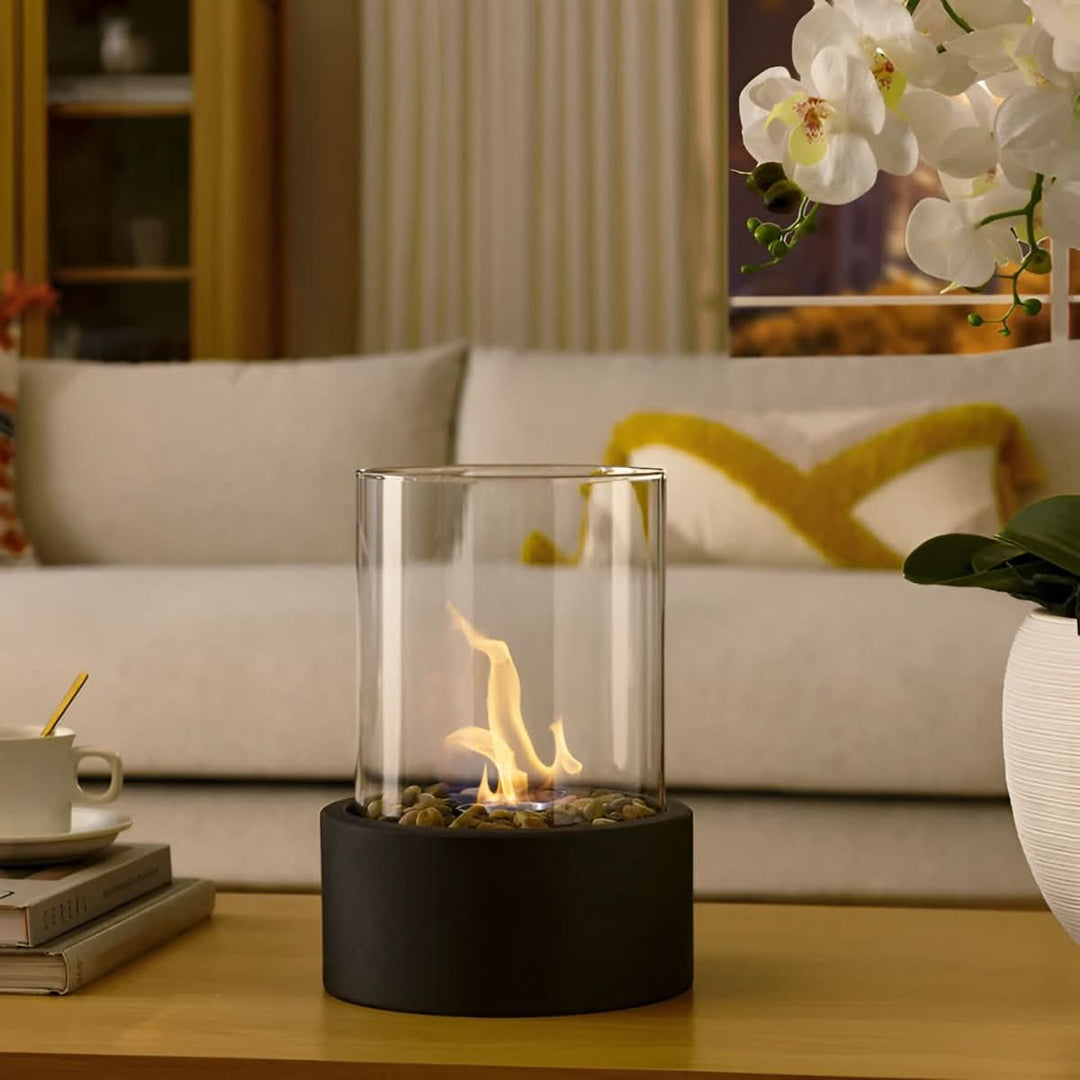 Bordpeis SleekFlame Moderne Design Bærbar med Glasshus 5