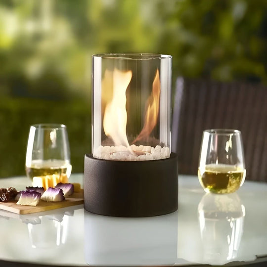 Bordpeis SleekFlame Moderne Design Bærbar med Glasshus 6