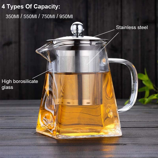 Borosilikatglass Tekanne med Teinfuser for Oolong Te 3