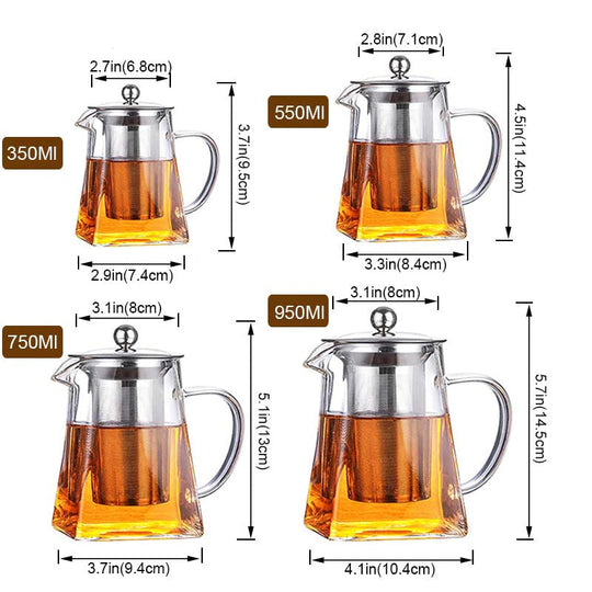 Borosilikatglass Tekanne med Teinfuser for Oolong Te 4