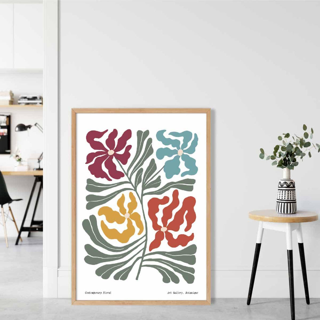 Botanisk Plakat med Blomsterdesign for Veggdekorasjon 1