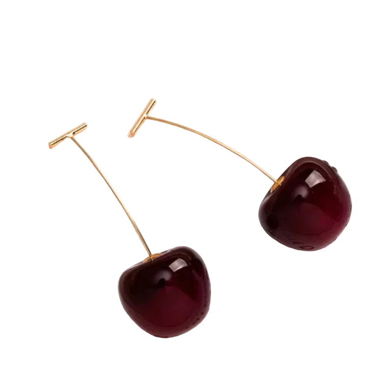 Boucles d'oreilles Femme Cerise Rouge Créatives Ludiques 1