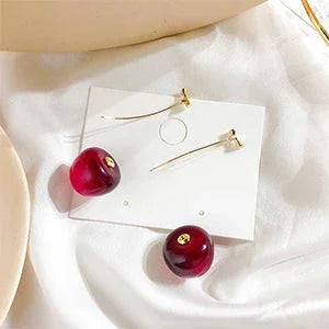 Boucles d'oreilles Femme Cerise Rouge Créatives Ludiques 2