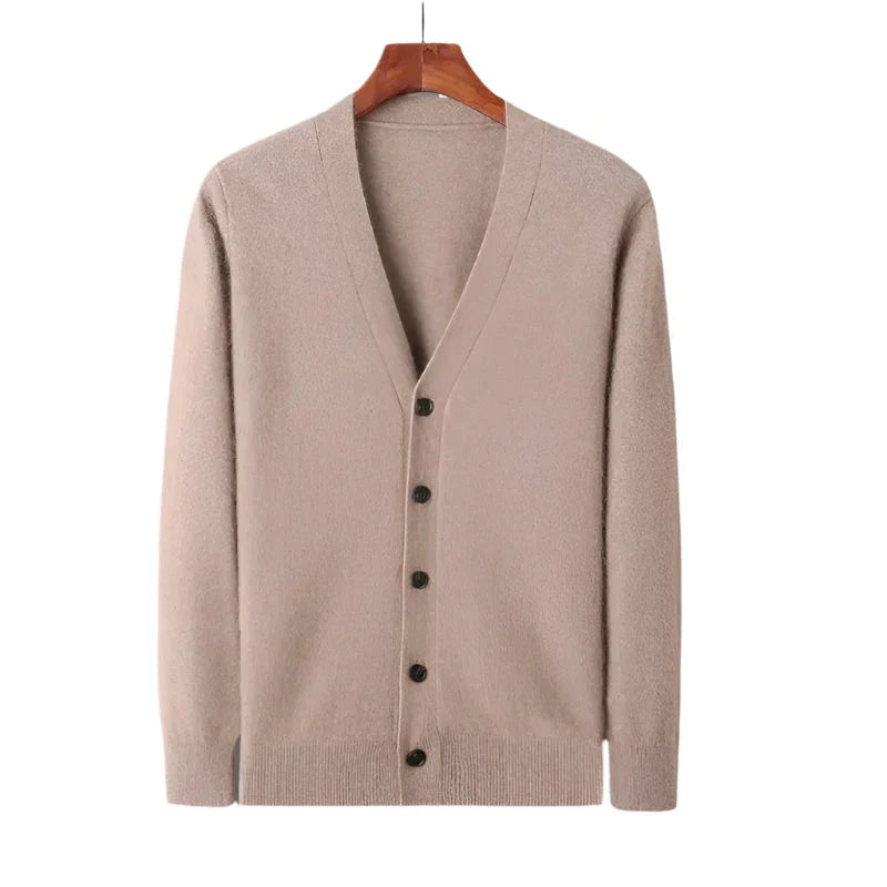 Cardigan Jakke Herre Cashmere Med Knapper - Myk, Varm, Avslappet Stil 5