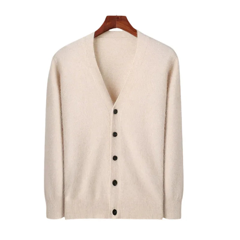 Cardigan Jakke Herre Cashmere Med Knapper - Myk, Varm, Avslappet Stil 6