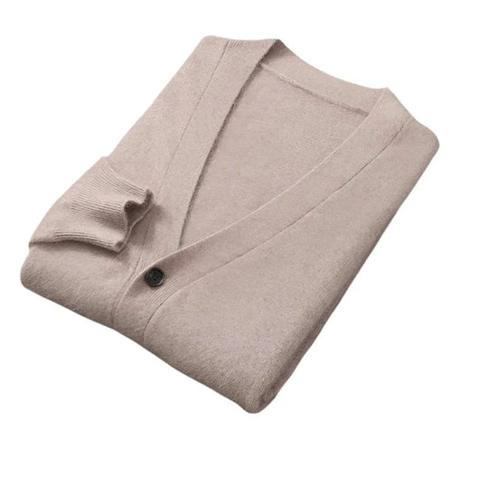 Cardigan Jakke Herre Cashmere Med Knapper - Myk, Varm, Avslappet Stil 9