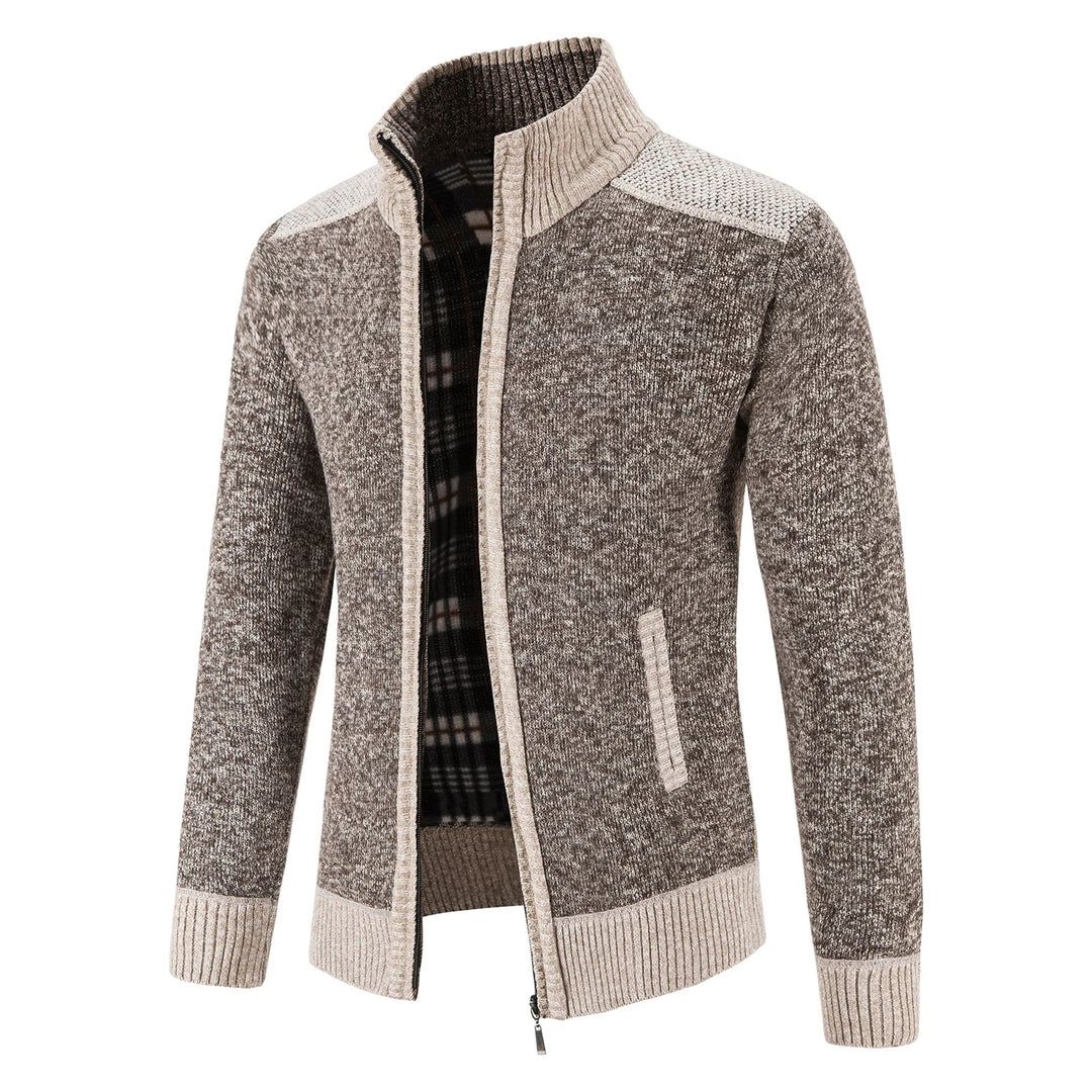 Cardigan Jakke Herre med Unikt Patchwork Design til Høst og Vinter 0
