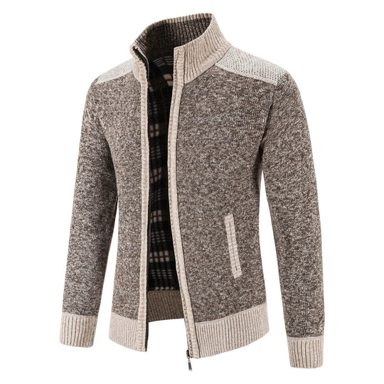Cardigan Jakke Herre med Unikt Patchwork Design til Høst og Vinter 0