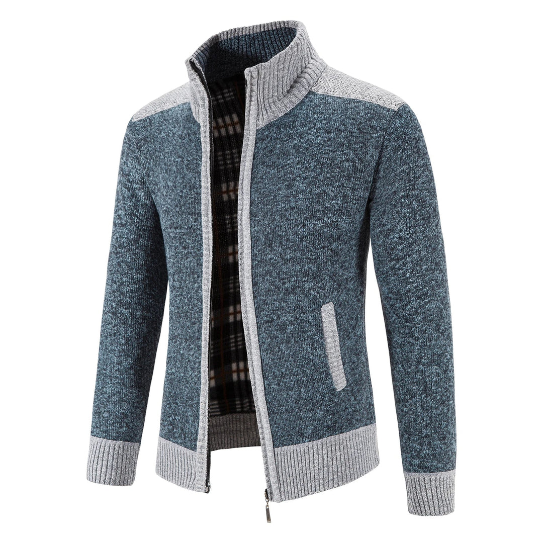 Cardigan Jakke Herre med Unikt Patchwork Design til Høst og Vinter 1