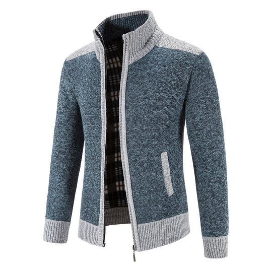 Cardigan Jakke Herre med Unikt Patchwork Design til Høst og Vinter 1