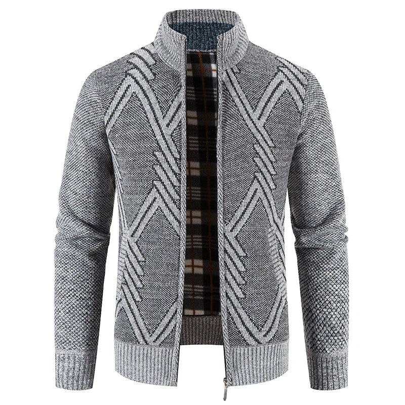 Cardigan Jakke Herre med Unikt Patchwork Design til Høst og Vinter 10