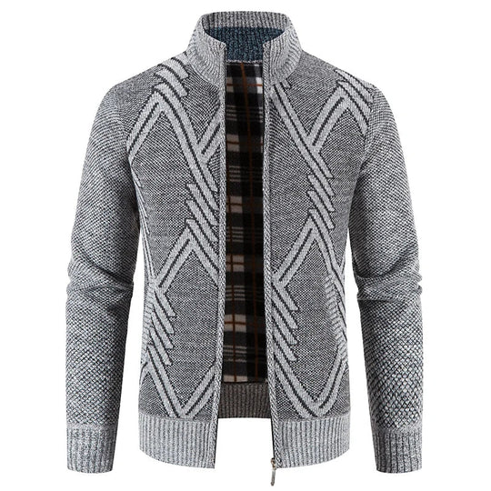 Cardigan Jakke Herre med Unikt Patchwork Design til Høst og Vinter 10