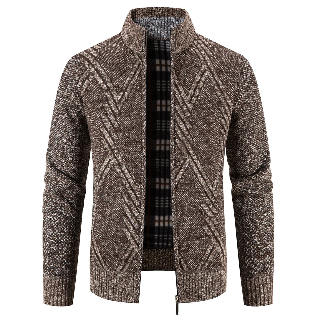 Cardigan Jakke Herre med Unikt Patchwork Design til Høst og Vinter 5