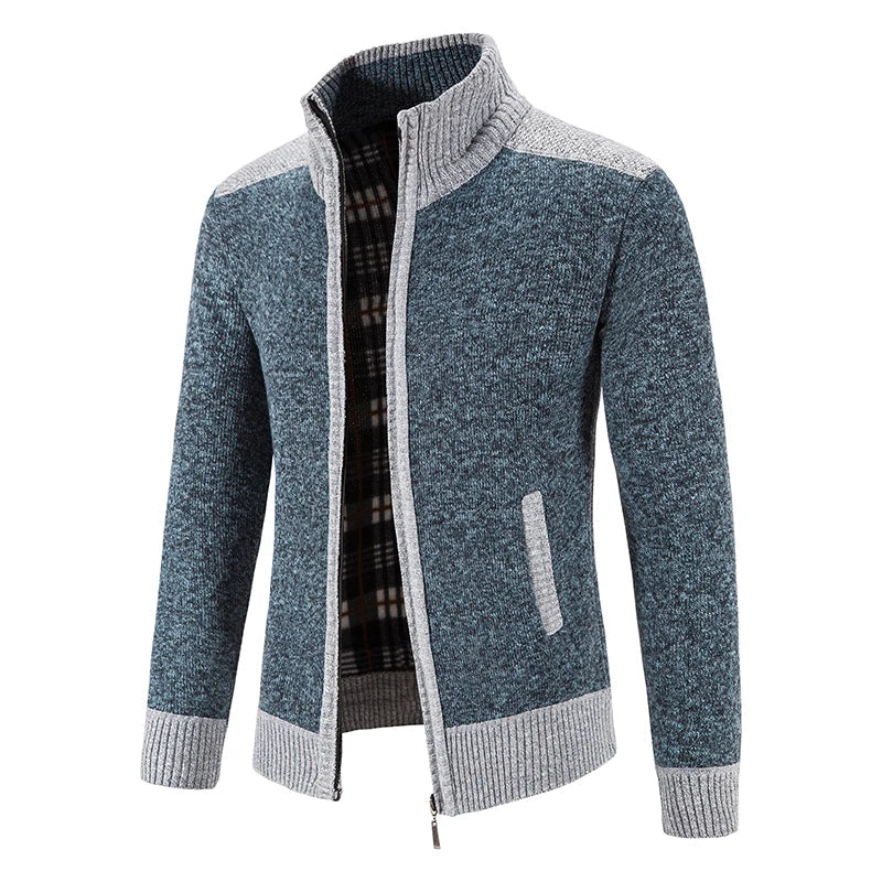 Cardigan Jakke Herre med Unikt Patchwork Design til Høst og Vinter 6