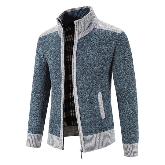 Cardigan Jakke Herre med Unikt Patchwork Design til Høst og Vinter 6