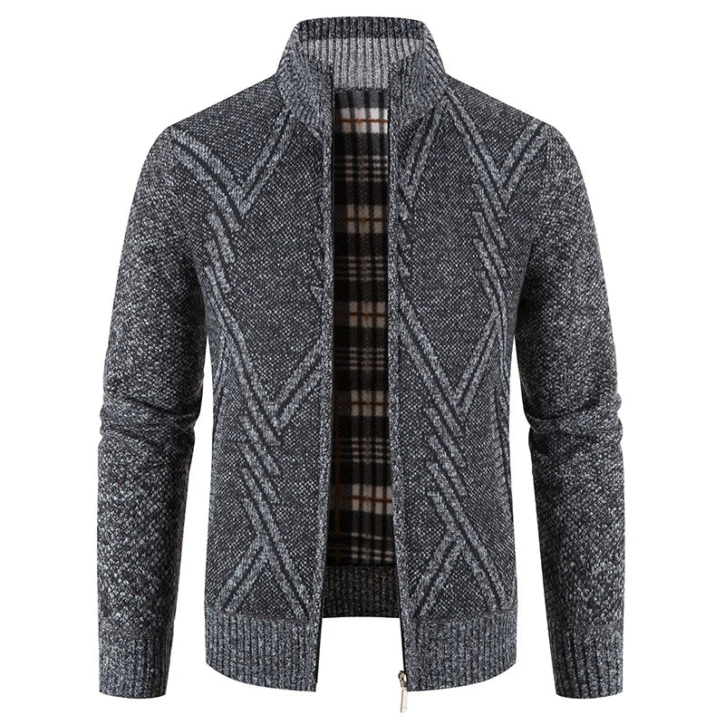 Cardigan Jakke Herre med Unikt Patchwork Design til Høst og Vinter 8
