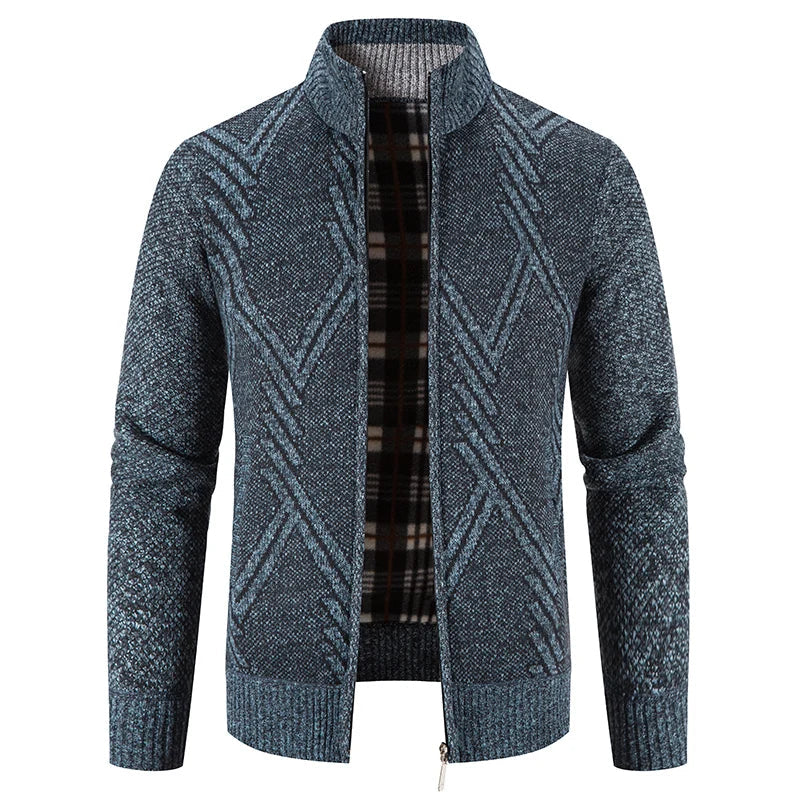 Cardigan Jakke Herre med Unikt Patchwork Design til Høst og Vinter 9