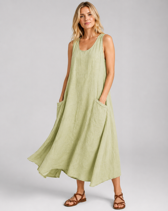Vestido de verano fluido para mujer en tela ligera