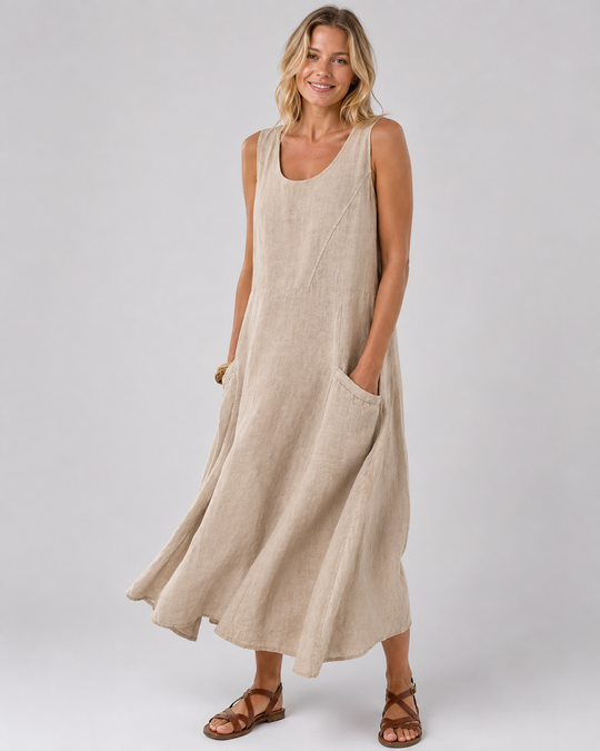Vestido de verano fluido para mujer en tela ligera