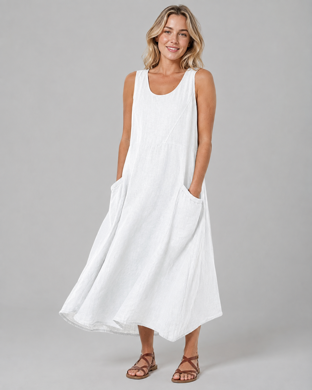 Vestido de verano fluido para mujer en tela ligera