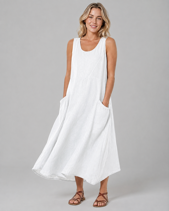 Vestido de verano fluido para mujer en tela ligera