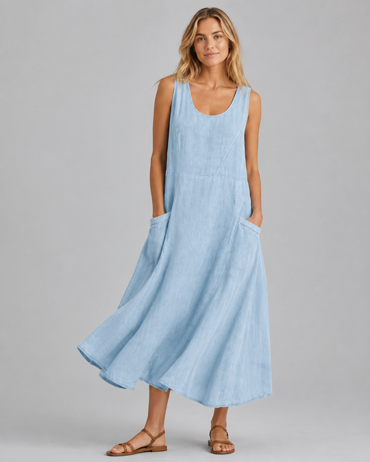 Vestido de verano fluido para mujer en tela ligera