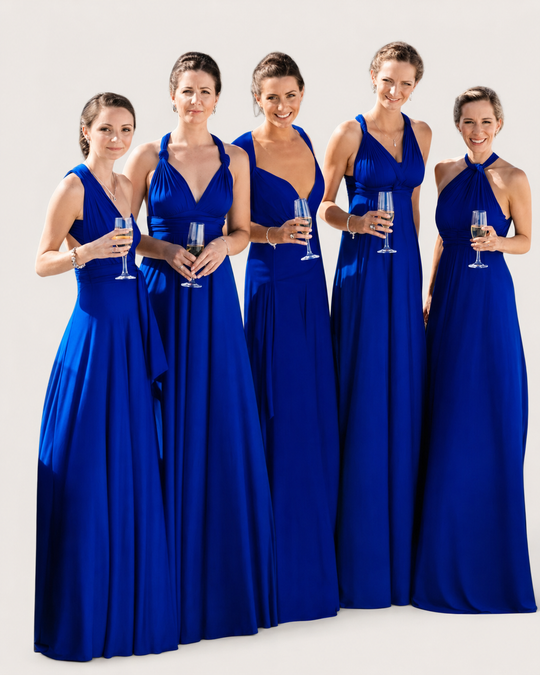 Vestido maxi plisado para mujer de poliéster con banda elástica